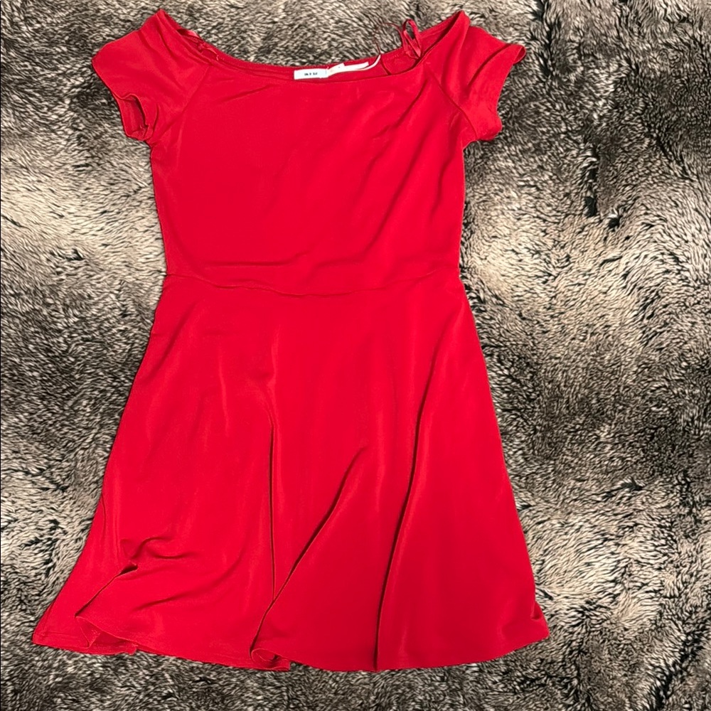 Urban Outfitters Red Off-Shoulder Dress